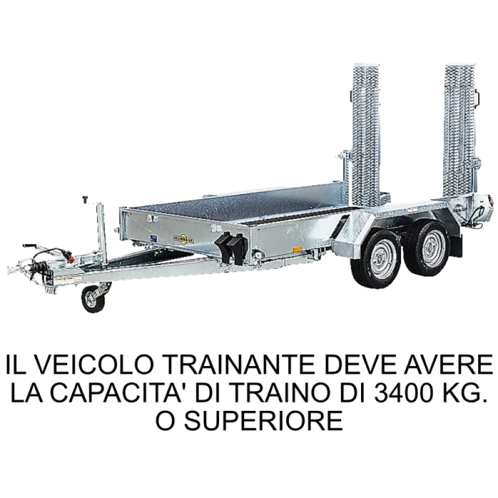 Rimorchio con Rampe 3,75x1,85 Mt Portata 35 qli